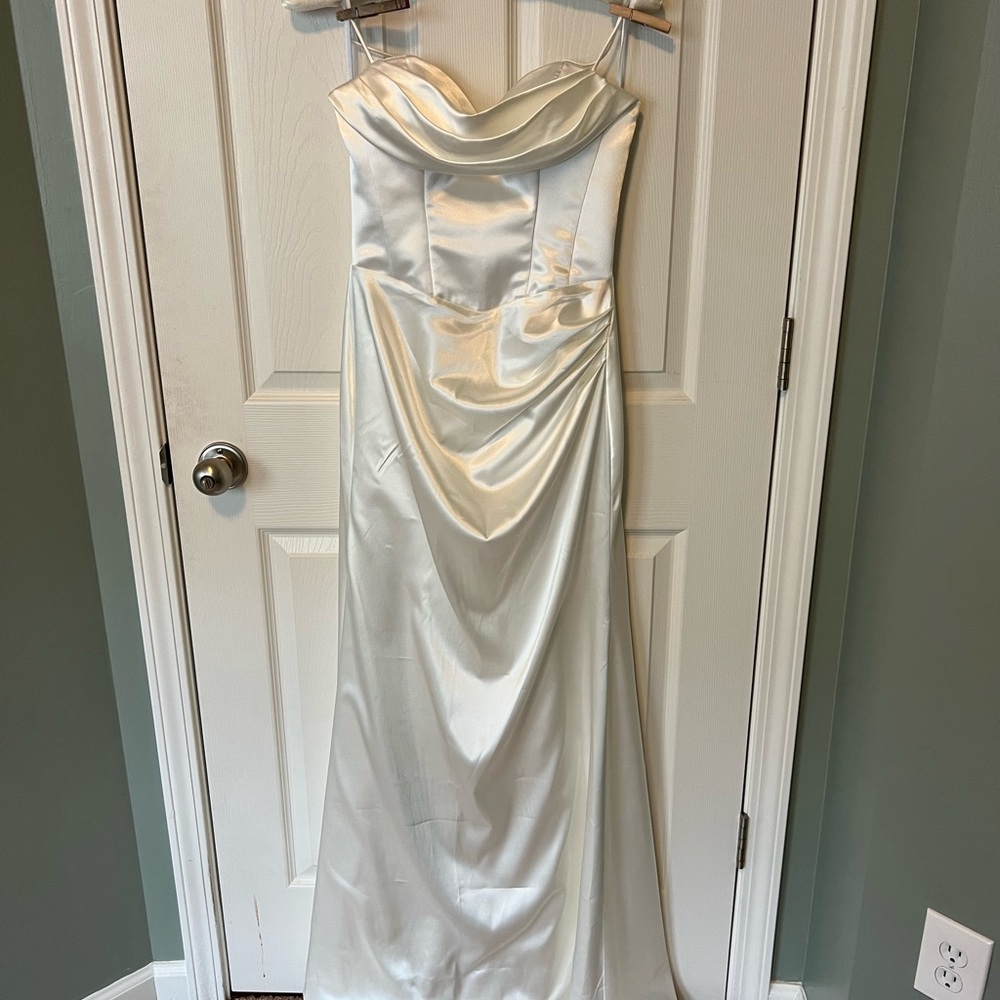 Elegant Timeless Modern Custom One of a Kind Silk Drape Corset Wedding Gown